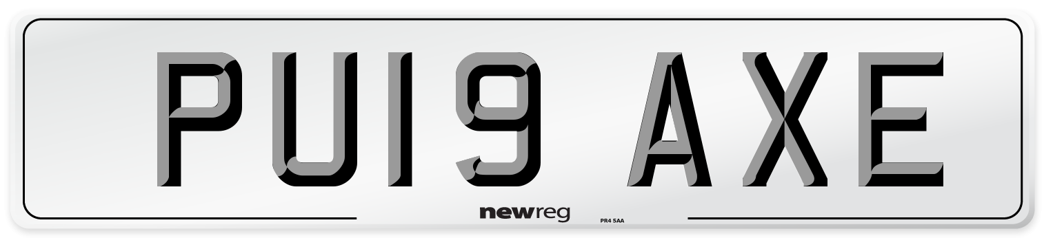PU19 AXE Number Plate from New Reg